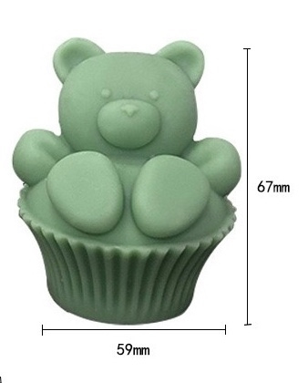 Khuôn Silicon - Động Vật - Gấu Chống Tay Giơ Chân 6cm