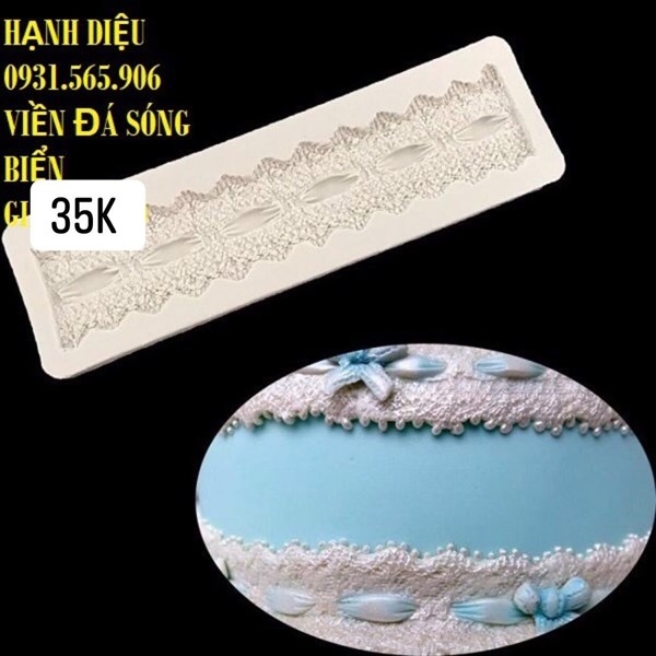 Khuôn Silicon - Viền Chuỗi Họa Tiết - Đá Sóng 16cm
