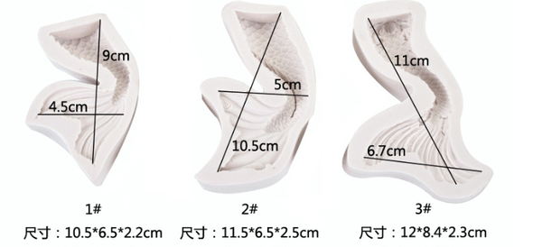 Khuôn Silicon - Biển - Đuôi Cá - #2 - 10.5x5cm