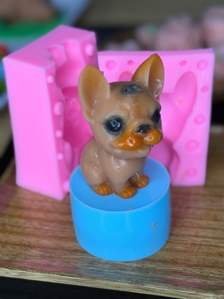 Khuôn Silicon - Động Vật - Chó Con Ngồi Cao 13cm