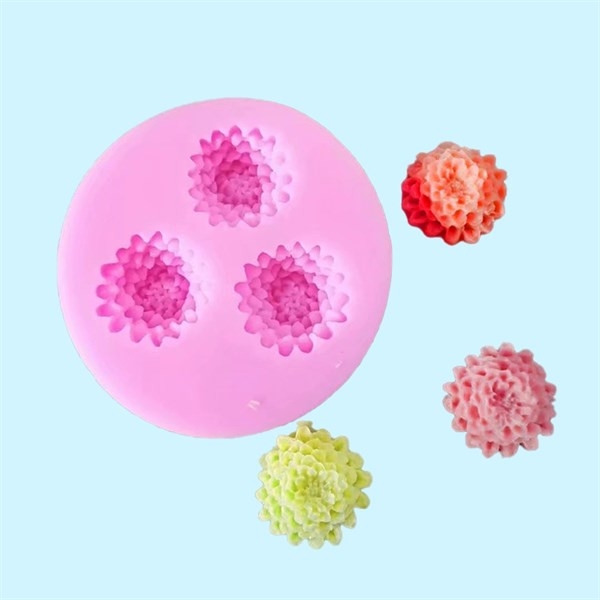 Khuôn Silicon - Hoa Cúc Dẹp Thược Dược 3c - 2.4cm