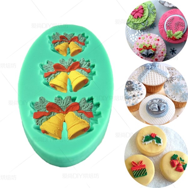 Khuôn Silicon - Noel - Cái Chuông Nơ TH 3c