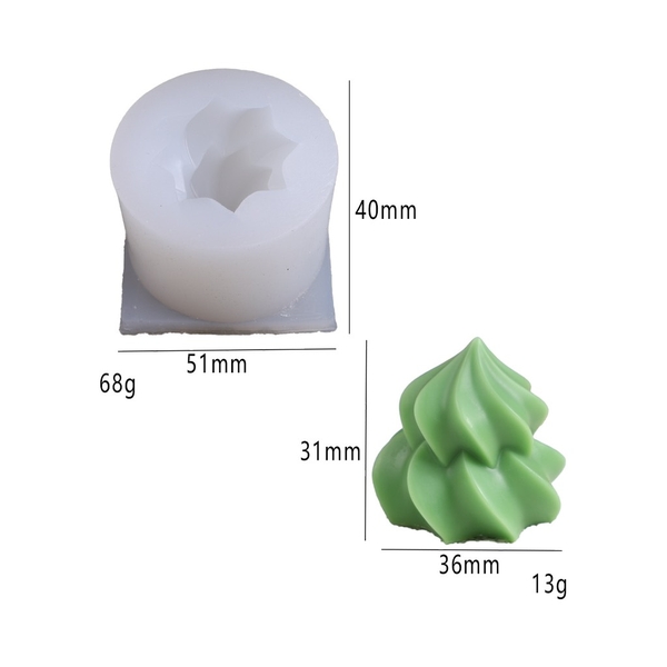 Khuôn Silicon - Cây Kem Xoắn 2c