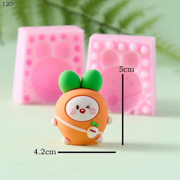Khuôn Silicon - Rau Củ - Cà Rốt 2 Mảnh 5cm