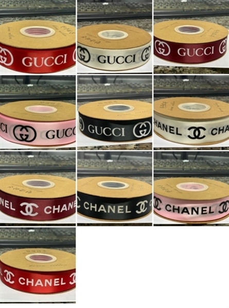 Ruy Băng Chanel Gucci 28mm Phụ Kiện Trang Trí Bánh - gucci trắng bạc