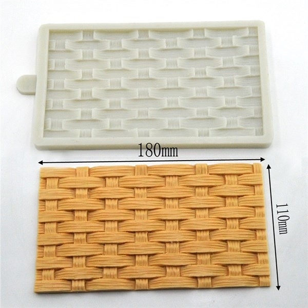 Khuôn Silicon - Viền Mảng 2D - Đan Giỏ Sợi Mì 18x11cm