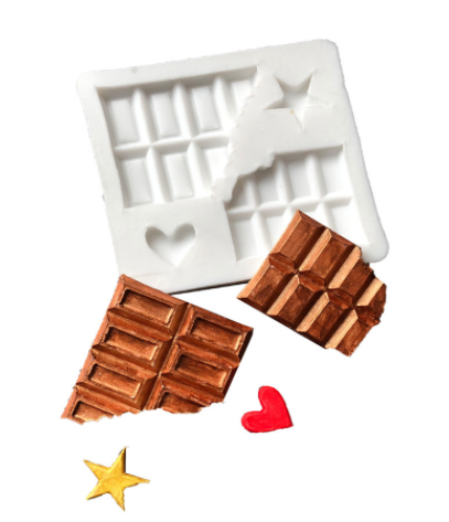 Khuôn Silicon - Kẹo - Socola vỡ kèm tim sao