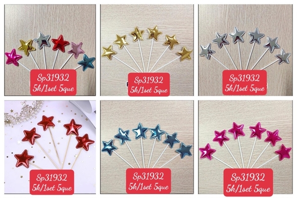 Set Cắm Tim Sao Vương Miện Set 6 Que - CẮM SAO
