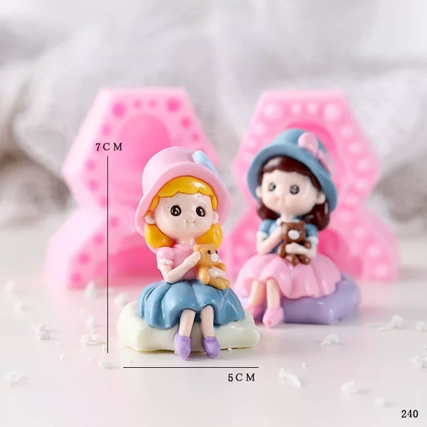 Khuôn Silicon - Em Bé - Công Chúa #23 2 Mảnh 7cm
