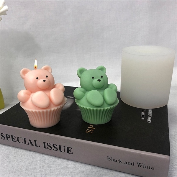 Khuôn Silicon - Động Vật - Gấu Chống Tay Giơ Chân 6cm