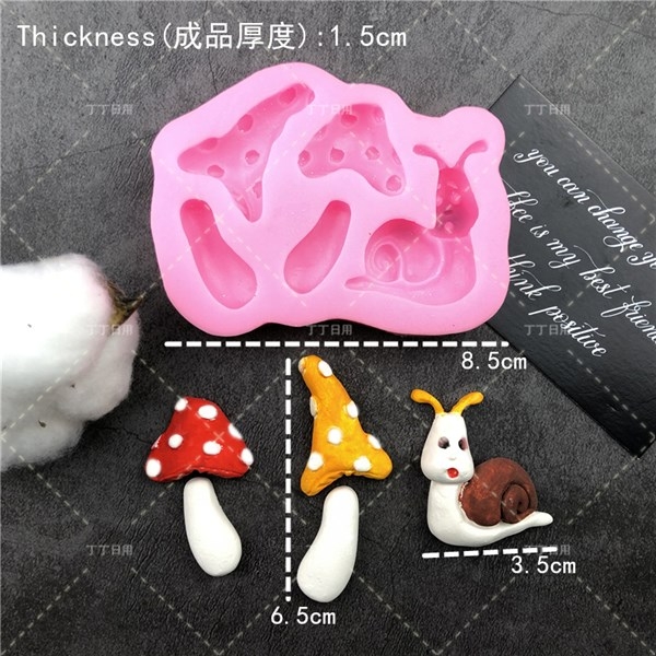 Khuôn Silicon - Côn Trùng - Ốc Sên Cây Nấm