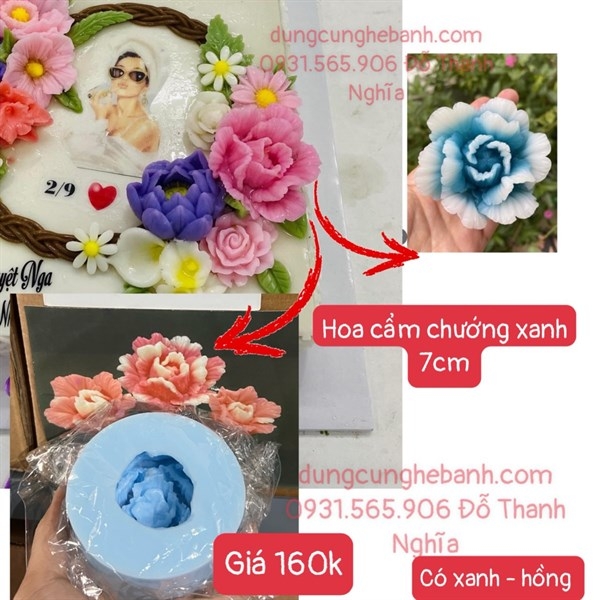 Khuôn Silicon - Hoa Cẩm Chướng - 7cm
