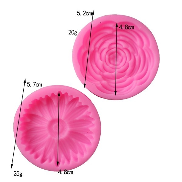Khuôn Silicon - Hoa Hồng Dẹp Họa Mi - 5cm