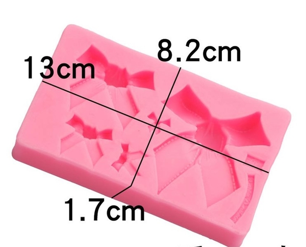 Khuôn Silicon - Cái Nơ - TH Vuông 2-8cm 6c