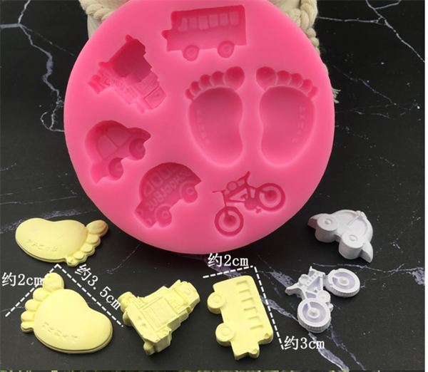 Khuôn Silicon - Em Bé - Bàn Chân Xe Đạp 7c