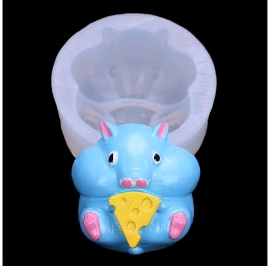 Khuôn Silicon - Động Vật - Chuột Hamster Ăn Phô Mai