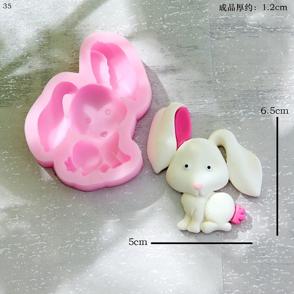 Khuôn Silicon - Động Vật - Con Thỏ Ngồi 6.5cm