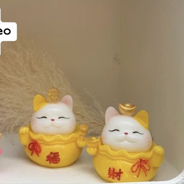 Khuôn Silicon - Động Vật - Mèo Thần Tài - Đồng Tiền SL100