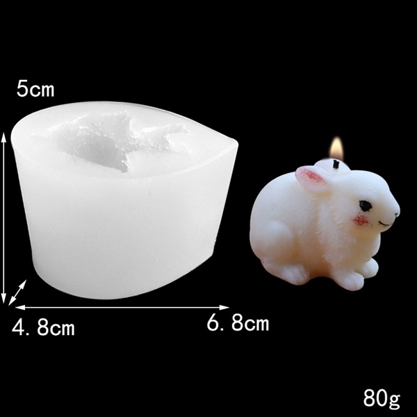 Khuôn Silicon - Động Vật - Con Thỏ - Trắng