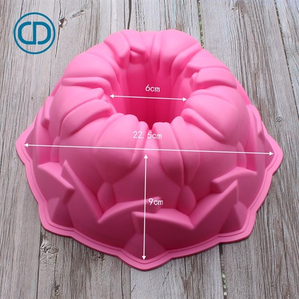 Khuôn Silicon - Đế - Tròn Lõm 8 Hoa Tulip 22.5 Cm