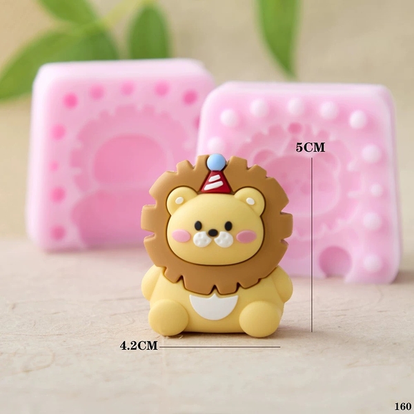 Khuôn Silicon Động Vật Con Sư Tử 2 Mảnh 5cm