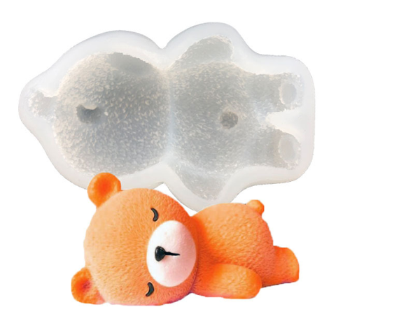 Khuôn Silicon - Động Vật - Gấu Nằm Ngủ - 11.5cm