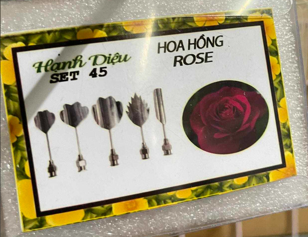 Kim 3D Inox - Bộ 5 - Mẫu 45 Hoa Hồng Rose