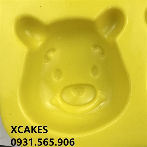 Khuôn Silicon - Động Vật - Gấu Mặt Pooh Cười 4c