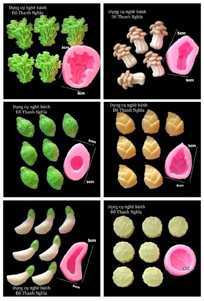 Khuôn Silicon - Rau Củ - Set 12 Khuôn Rau Củ