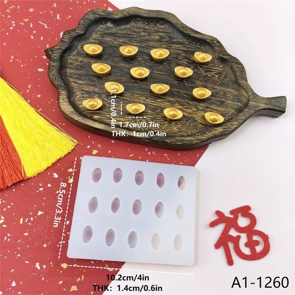 Khuôn Silicon - Thỏi Vàng - vàng 1.8cm 15c