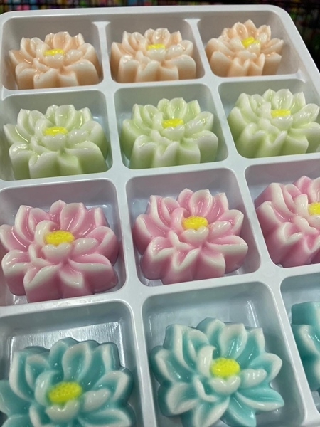 [10 cup] Khuôn Silicon - Cup Set 5cm - M41 - Hoa Sen Nở