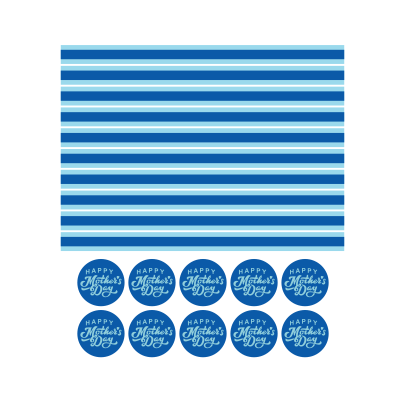 Decal Tem Dây Mother Day 4cm Tầm 10 Tem Màu Xanh