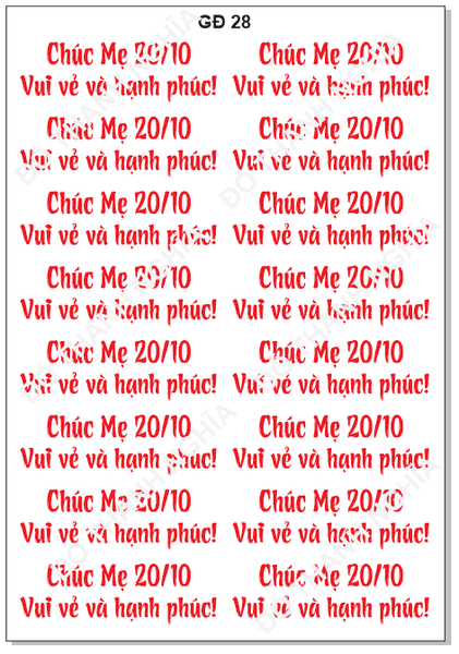 Decal Chủ Đề Gia Đình - GĐ - DPN GĐ28