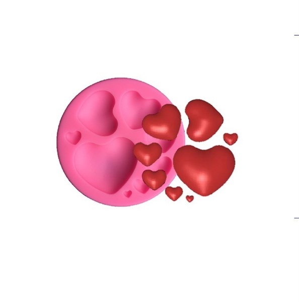 Khuôn Silicon - Trái Tim Trơn - 8c Tim TH