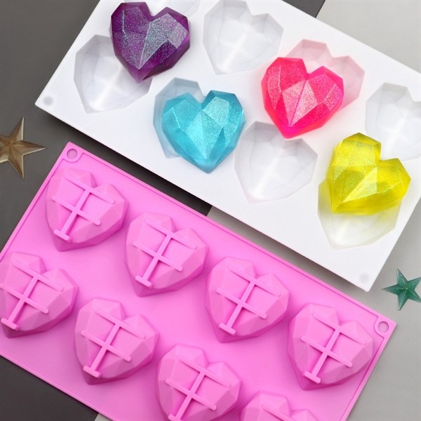 Khuôn Silicon - Trái Tim Kiểu - 6c Kim Cương 6.5cm