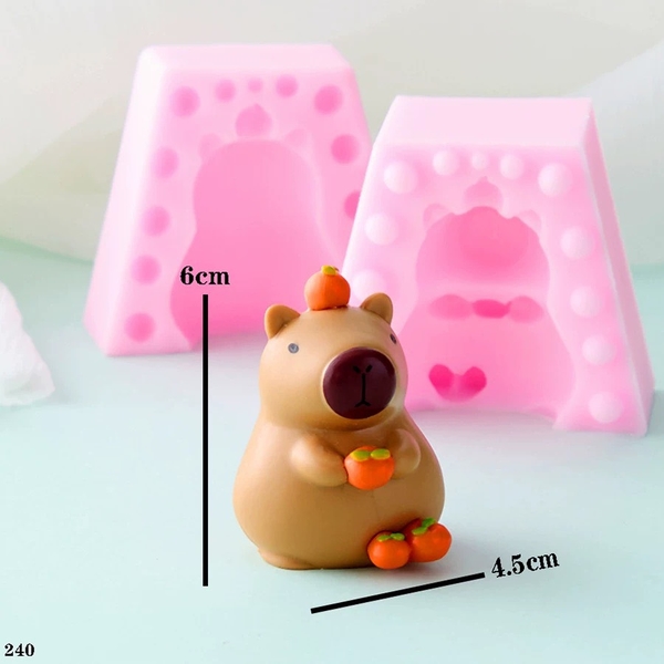 Khuôn Silicon - Động Vật - Capybara 2 Mảnh Quả Quýt 4c