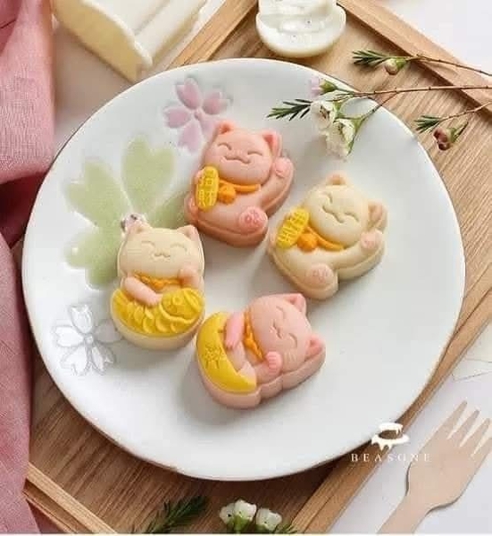 Khuôn Silicon - Động Vật - Mèo Thần Tài Vàng