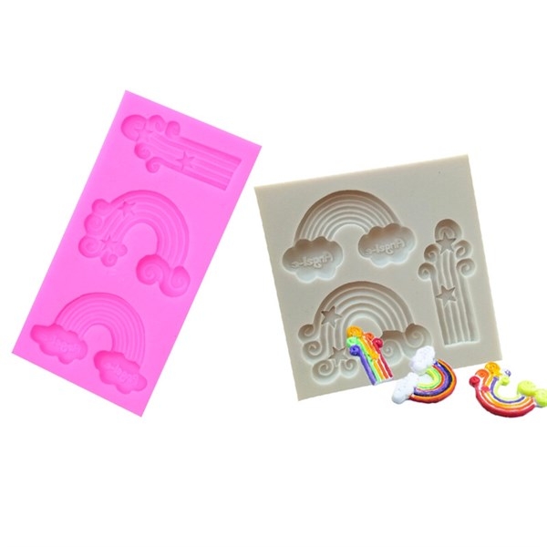 Khuôn Silicon - Bầu Trời - Cầu Vồng - Thẳng 3c