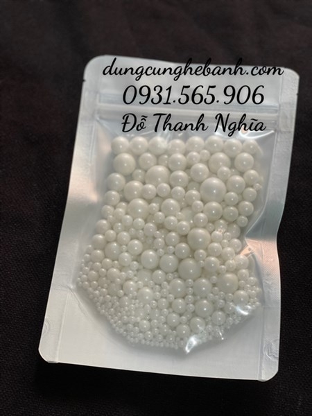 100 Gr Kẹo Bi Đường Đủ Size Phụ Kiện Trang Trí Bánh - màu trắng