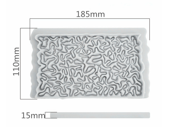 Khuôn Silicon - Viền Mảng Họa Tiết - Xoắn Sợi 17x10cm