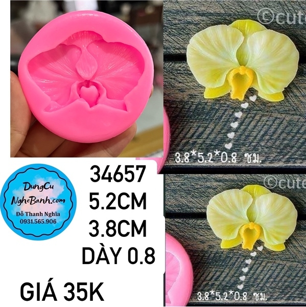 Khuôn Silicon - Hoa Lan 5cm chung thùng 4232
