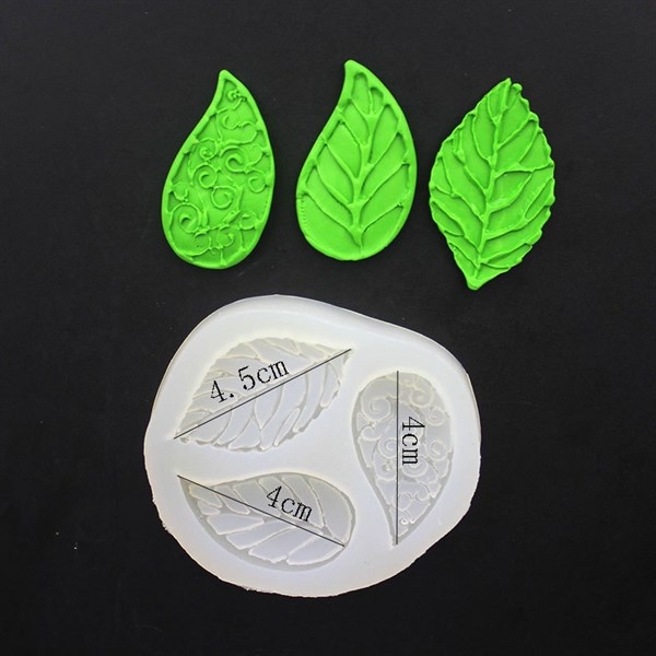 Khuôn Silicon - Lá 4-4.5cm - 3c Uốn Lượn
