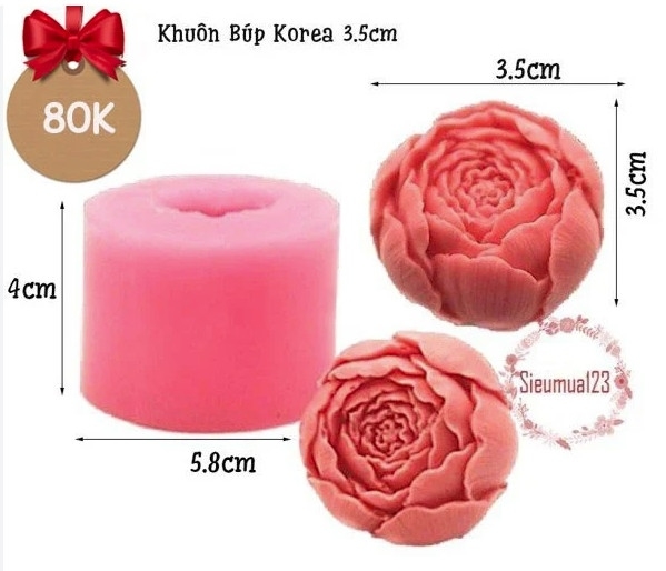 Khuôn Silicon - Hoa Mẫu Đơn POMSON - Hàn Quốc - SMD - 3.5cm - Búp