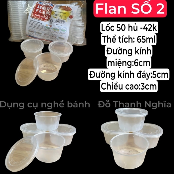 Hộp Nhựa - Bánh Flan VT - Số 2 - 65ml