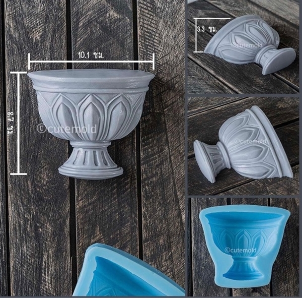 Khuôn Silicon - Bình Hoa - Hoa Văn 10cm