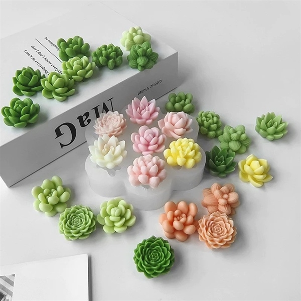 Khuôn Silicon - Sen Đá Nở - 3.2cm Sen Ngọc 7c