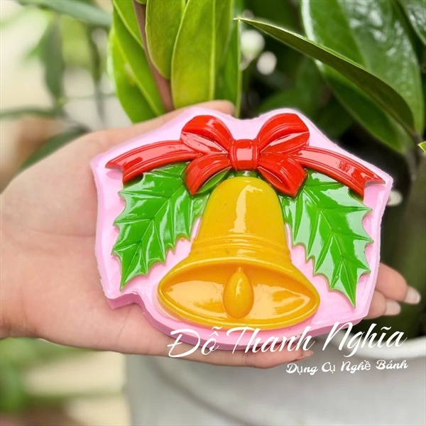 Khuôn Silicon - Chuông Noel Nơ 2 Lá