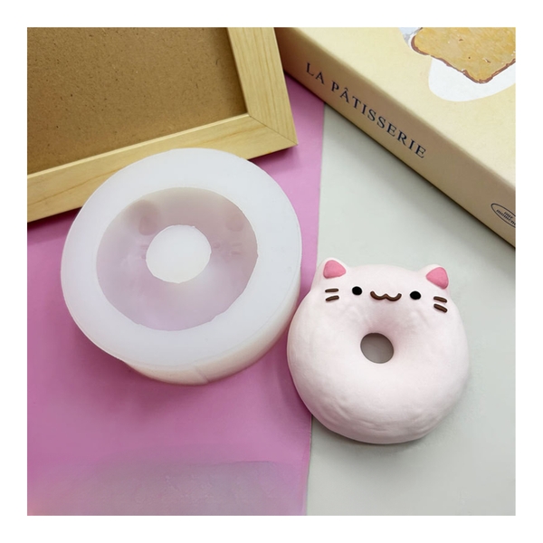 Khuôn Silicon - Mèo Kitty - Khúc Bạch Donut Mèo 7.5cm