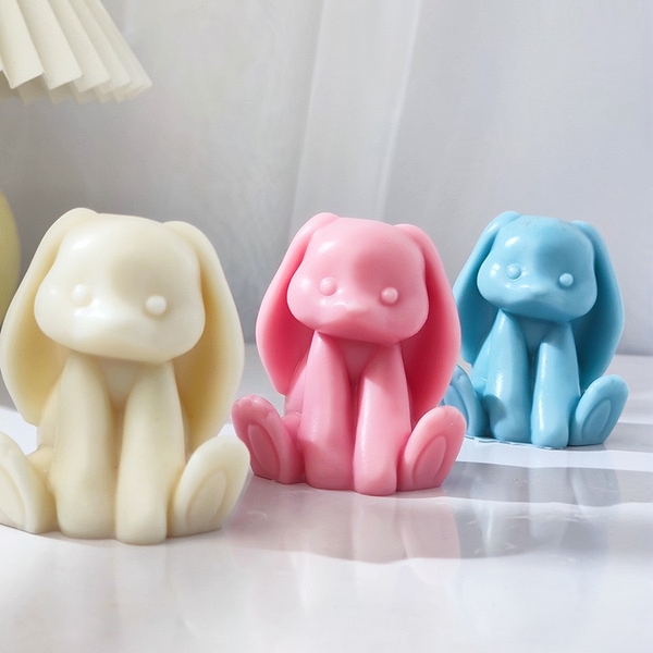 Khuôn Silicon - Động Vật - Gấu Ngồi Tai Dài 9cm Con Thỏ