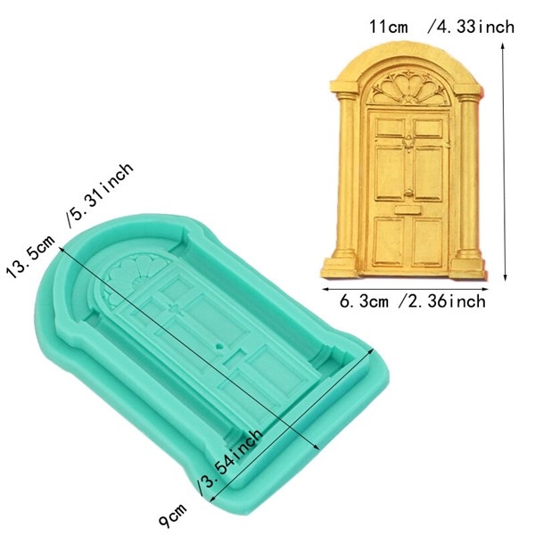 Khuôn Silicon - Cánh Cửa - Cao Đá 13.5cm Viền